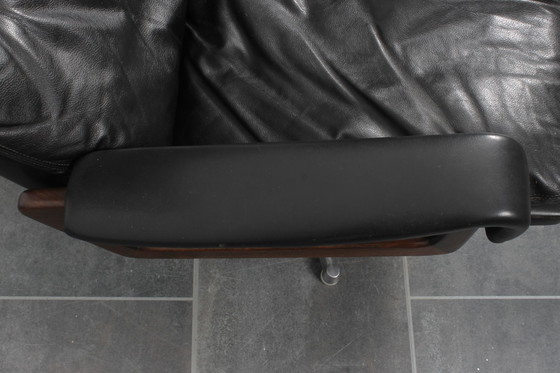 Image 1 of King Chair in black leather by André Vandenbeuck