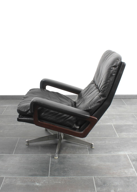 Image 1 of King Chair in black leather by André Vandenbeuck