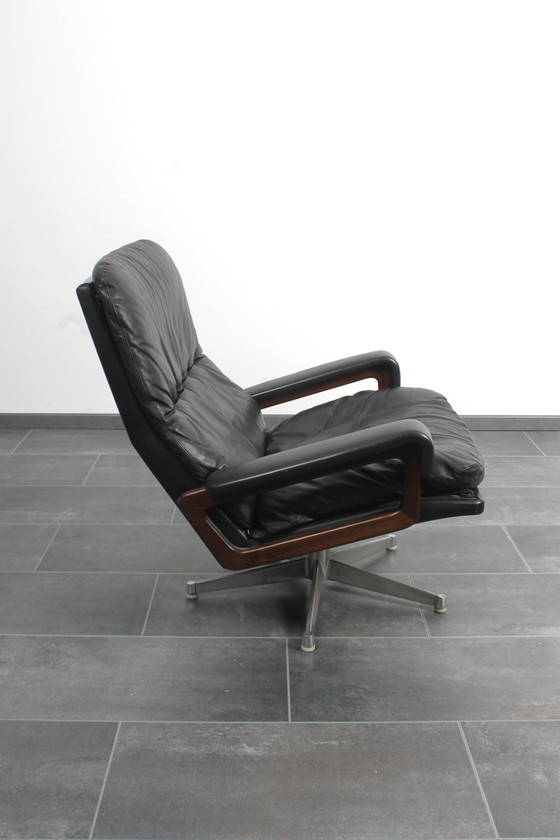 Image 1 of King Chair in black leather by André Vandenbeuck