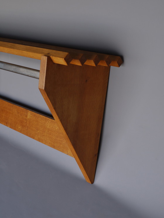 Image 1 of Dutch Modernist Oak Coat Rack, 1930s