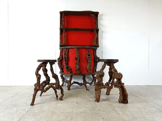 Image 1 of Bar vintage con due sgabelli