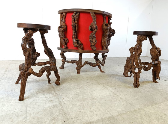 Image 1 of Bar vintage con due sgabelli