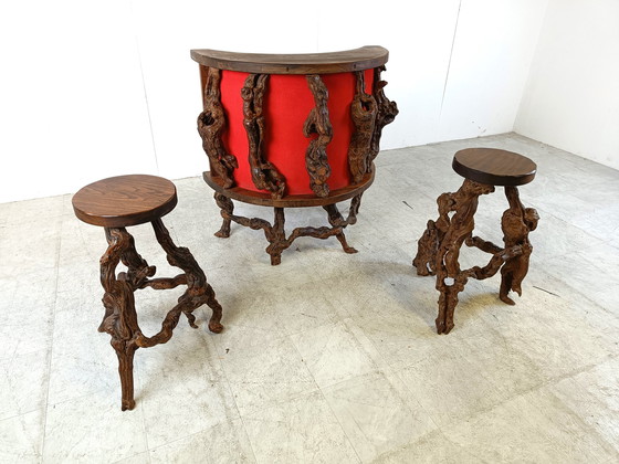 Image 1 of Bar vintage con due sgabelli