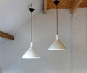 2x Nordisk Solar Compagni pendant lamps, Unilamp 353, by Vagn Dyring