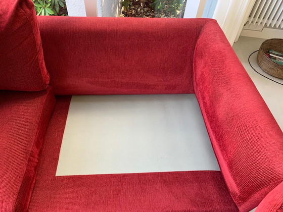 Image 1 of Red 2.5 seater sofa