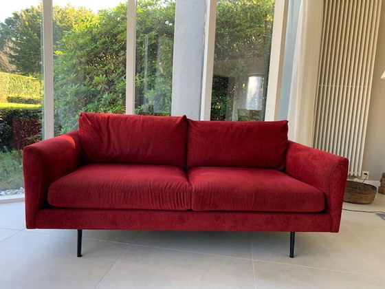 Image 1 of Red 2.5 seater sofa