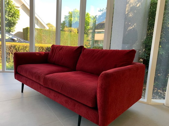 Image 1 of Red 2.5 seater sofa