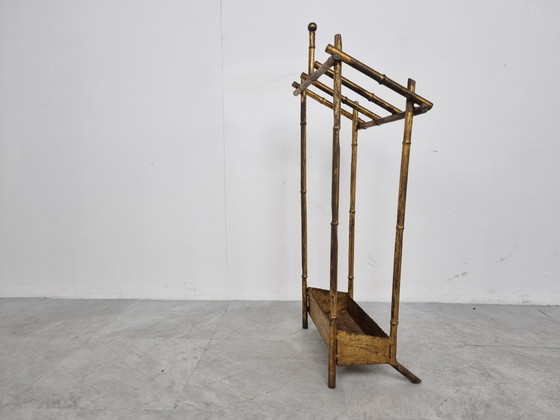 Image 1 of Chinoiserie faux bamboo umbrella stand, 1960s