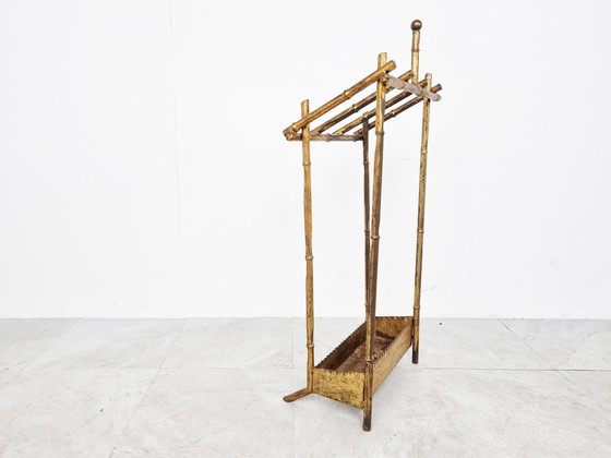 Image 1 of Chinoiserie faux bamboo umbrella stand, 1960s