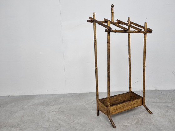 Image 1 of Chinoiserie faux bamboo umbrella stand, 1960s