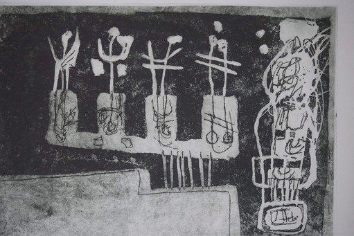 Ets Jan Montyn uit 1965 – lithos zeefdrukken, Abstract (photo 2 of 5)