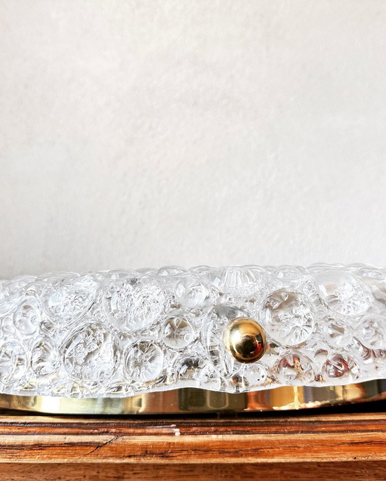 Image 1 of Plafonnier vintage en verre glacé