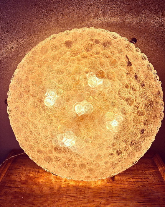 Image 1 of Plafonnier vintage en verre glacé