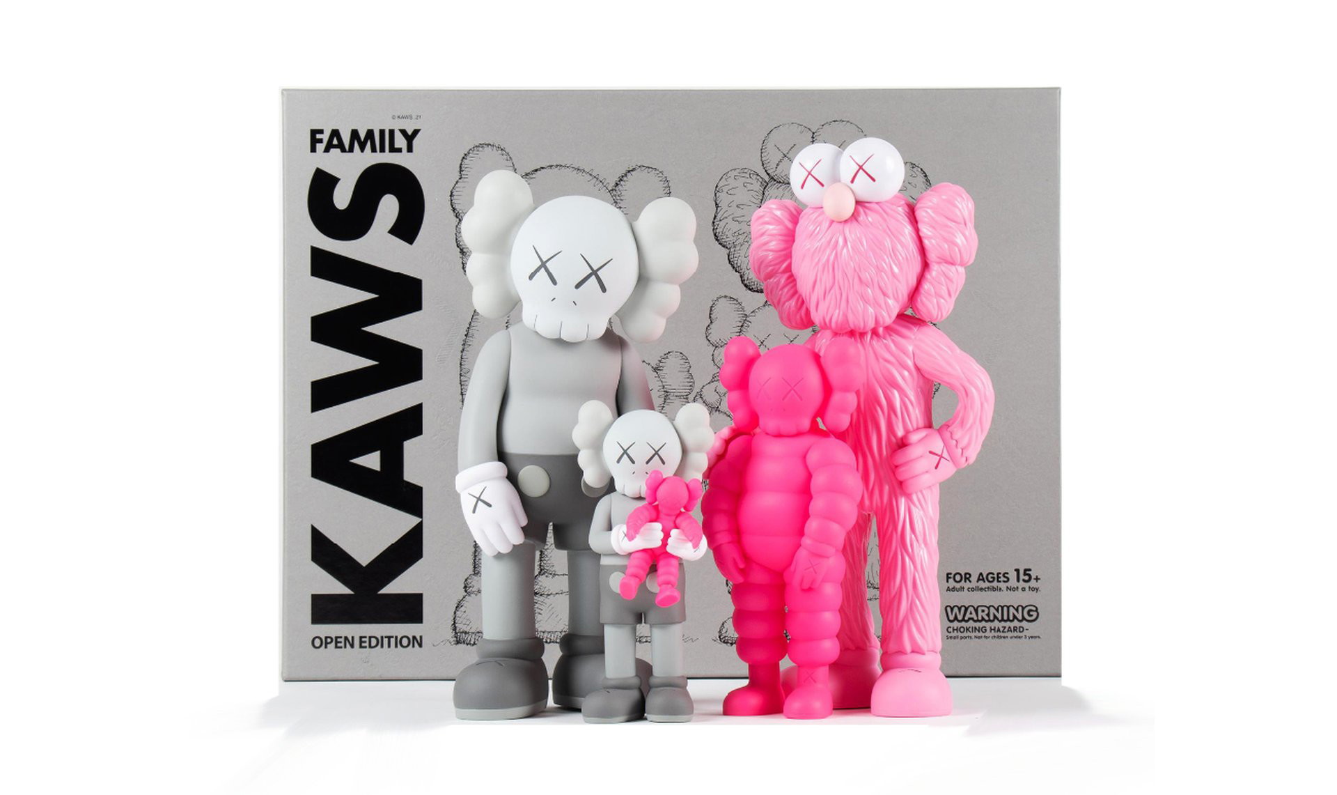 KAWS FAMILY pink grey メディコムトイ ファミリー 新品