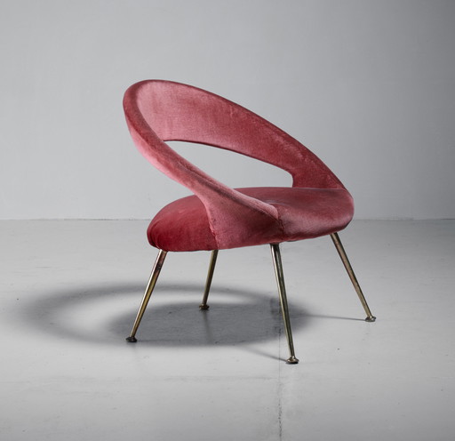 Sedia vintage in velluto italiano