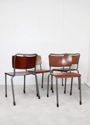 4 x vintage Gispen TU Delft school chairs