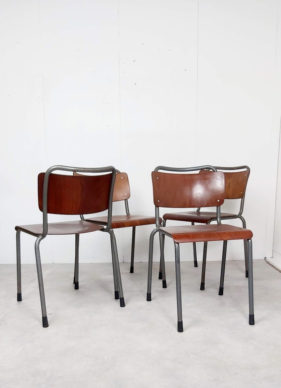 Image 1 of 4 sedie scolastiche vintage Gispen TU Delft