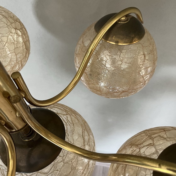 Image 1 of R. Essig sputnik chandelier brass glass balls