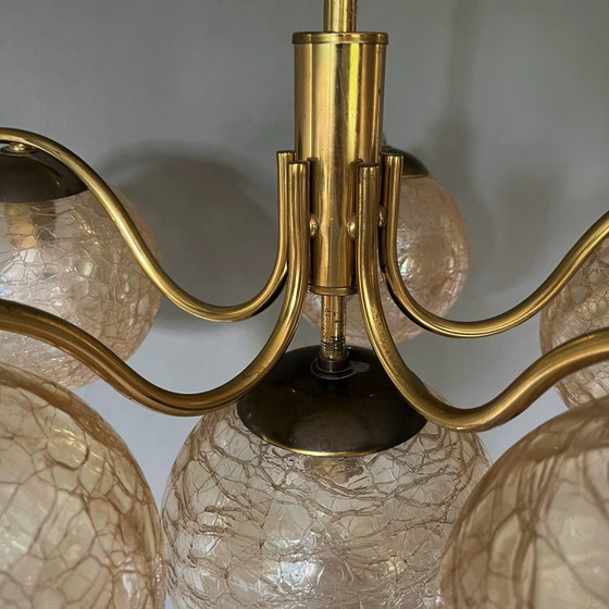 Image 1 of R. Essig sputnik chandelier brass glass balls