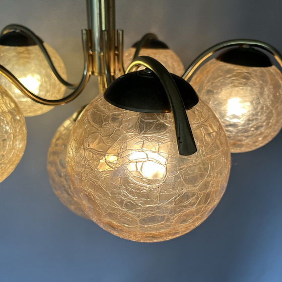 Image 1 of R. Essig sputnik chandelier brass glass balls