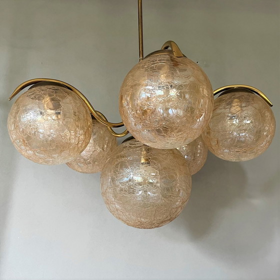 Image 1 of R. Essig sputnik chandelier brass glass balls