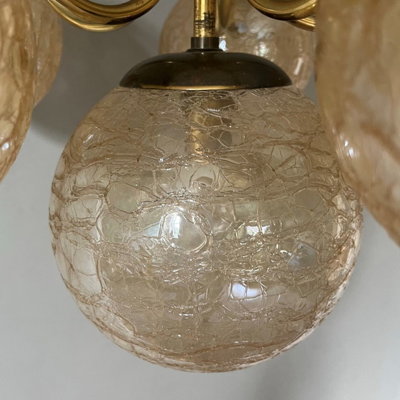 Image 1 of R. Essig sputnik chandelier brass glass balls