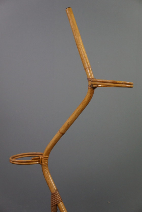 Image 1 of Vintage rattan Dutch Design Style plant stand/plant hose