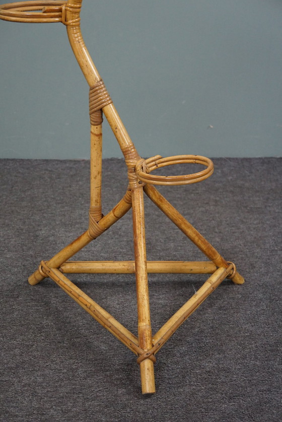 Image 1 of Vintage rattan Dutch Design Style plant stand/plant hose
