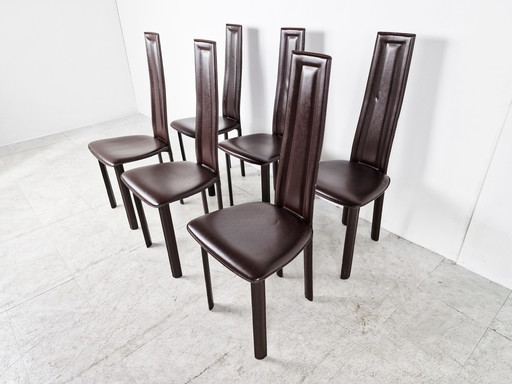 6x chaises de salle à manger italiennes vintage