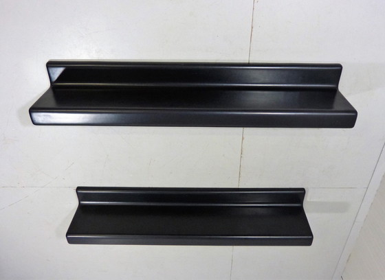 Image 1 of Black fiberglass wall shelves, 1960's