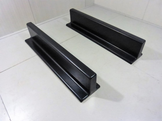 Image 1 of Black fiberglass wall shelves, 1960's