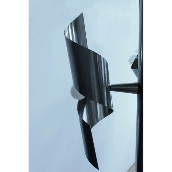 Image 1 of Vintage stainless steel chandelier, 1960