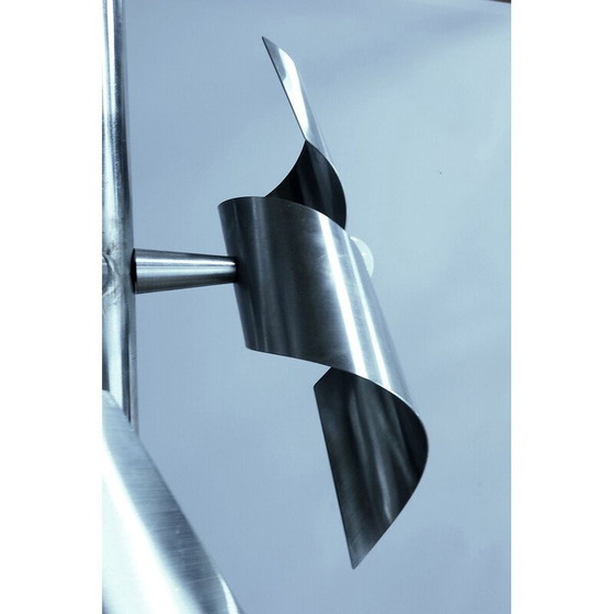 Image 1 of Vintage stainless steel chandelier, 1960