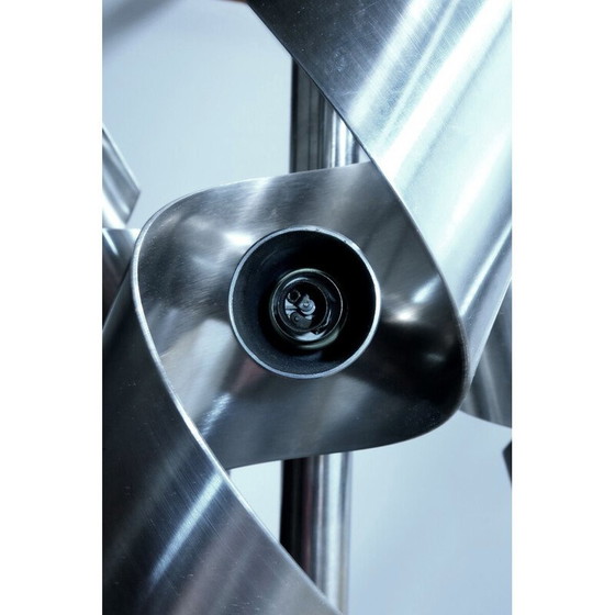 Image 1 of Vintage stainless steel chandelier, 1960
