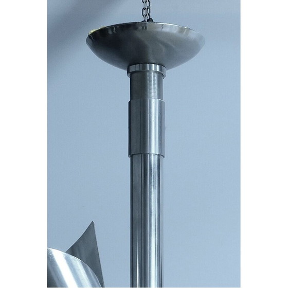 Image 1 of Vintage stainless steel chandelier, 1960