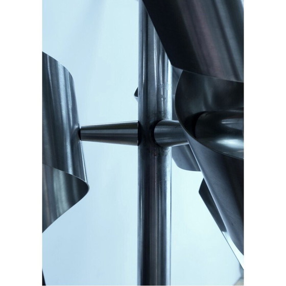 Image 1 of Vintage stainless steel chandelier, 1960