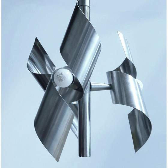 Image 1 of Vintage stainless steel chandelier, 1960
