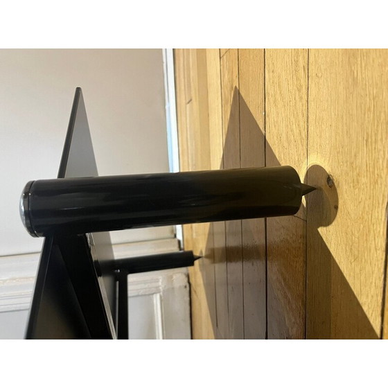 Image 1 of Coppia di tavolini da caffè vintage in metallo nero e vetro, 1980