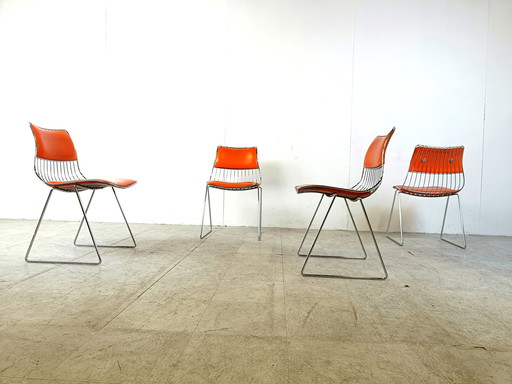 4x Novalux dining chairs by Rudi Verelst