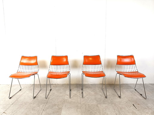 4x Novalux dining chairs by Rudi Verelst