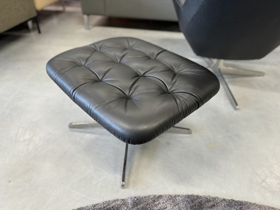 Image 1 of De Sede 144 101 Armchair with Footstool Black Leather