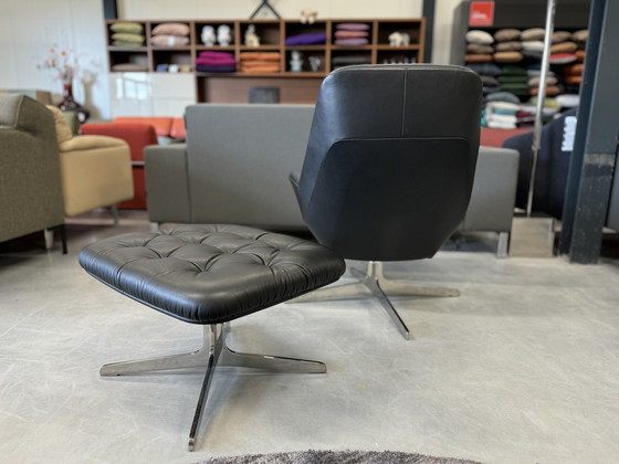 Image 1 of De Sede 144 101 Fauteuil avec pouf Cuir noir