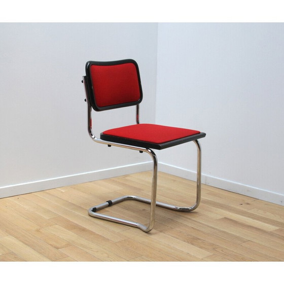 Image 1 of Vintage cesca chair in black stained wood and red fabric