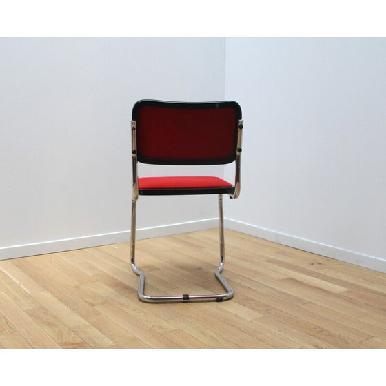 Image 1 of Vintage cesca chair in black stained wood and red fabric