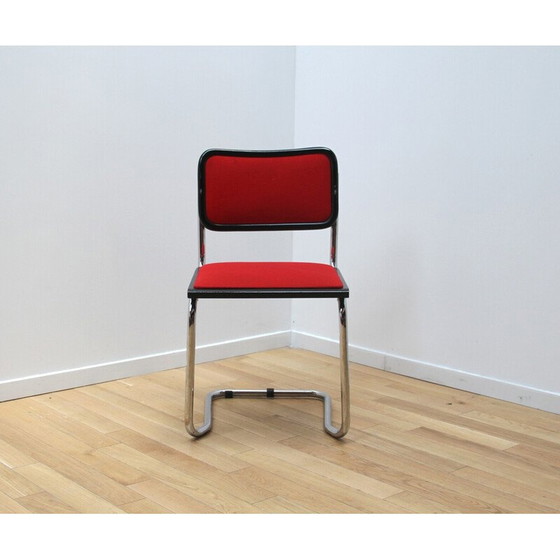 Image 1 of Vintage cesca chair in black stained wood and red fabric