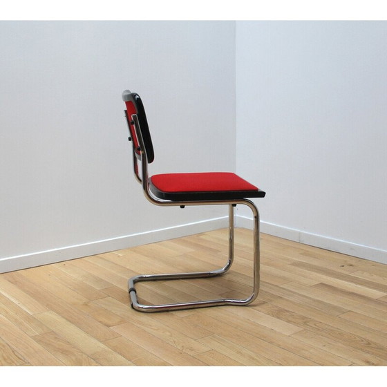 Image 1 of Vintage cesca chair in black stained wood and red fabric