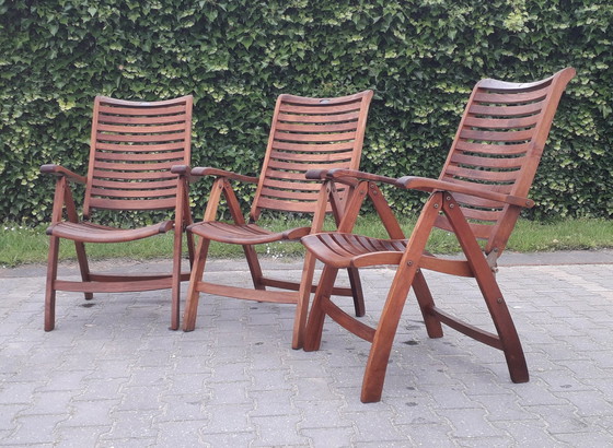 Image 1 of 3 chaises debout Hartman Prestige en teck, pliantes