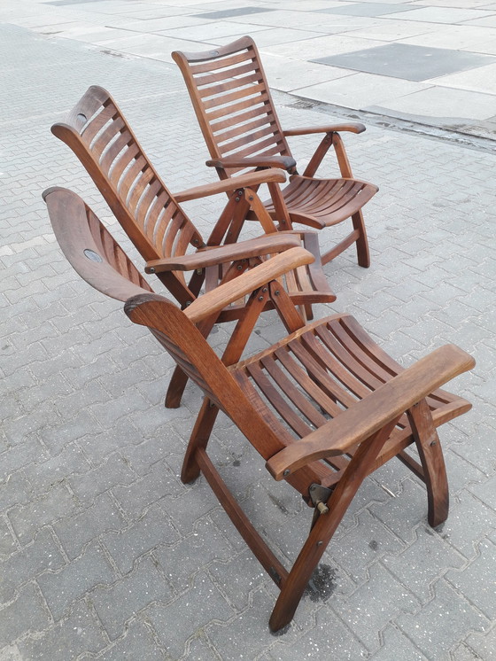 Image 1 of 3 chaises debout Hartman Prestige en teck, pliantes