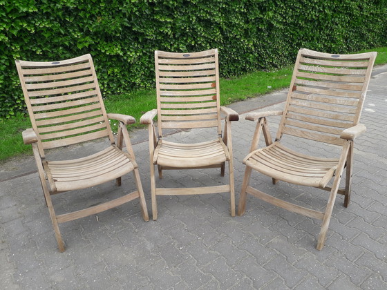 Image 1 of 3 chaises debout Hartman Prestige en teck, pliantes