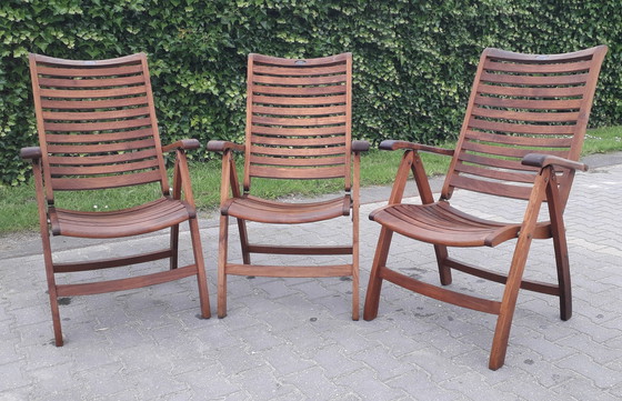 Image 1 of 3 chaises debout Hartman Prestige en teck, pliantes